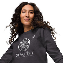 Load image into Gallery viewer, Breathe  I Peter 5:7 - Unisex organic raglan sweatshirt
