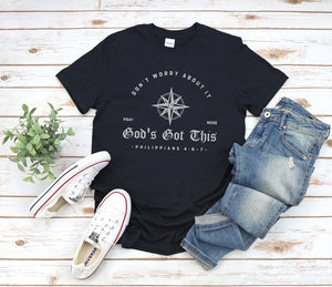 God's Got This, Motivational shirt, Christian Apparel, Christian Clothing Shirt, pray more worry less, Christian Shirt, Faith shirt, God Tee