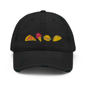 Pizza, Cheeseburger, Ice Cream, Taco, Distressed Dad Hat
