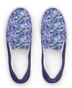 Hydrangea "Grow in Grace." Women’s slip-on canvas shoes