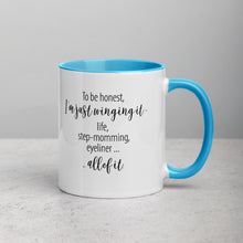 Load image into Gallery viewer, &quot;To be honest, I&#39;m Just Winging It&quot; Mug with Color Inside
