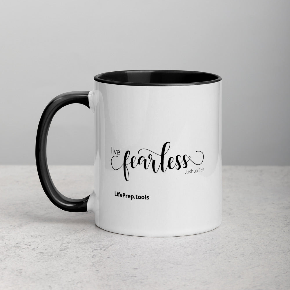 Live Fearless Joshua 1:9 Mug with Color Inside