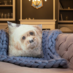 Snowy Cavachon Puppy Premium Pillow