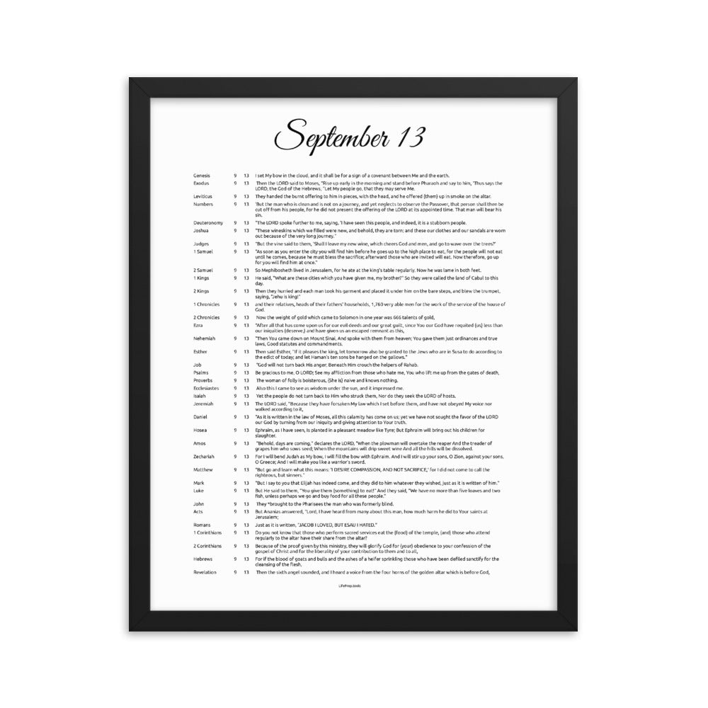 September 13 - All Bible Books, Chapters and Verses for 9:13