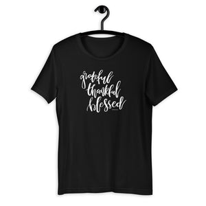 Grateful Thankful Blessed Short-Sleeve Unisex T-Shirt