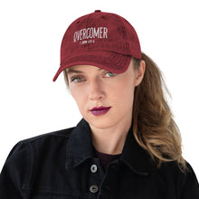 Load image into Gallery viewer, Overcomer 1 John 5:4-5 Embroidered Vintage Cotton Twill Cap
