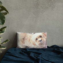 Load image into Gallery viewer, Snowy Cavachon Puppy Premium Pillow
