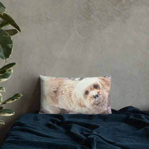 Snowy Cavachon Puppy Premium Pillow