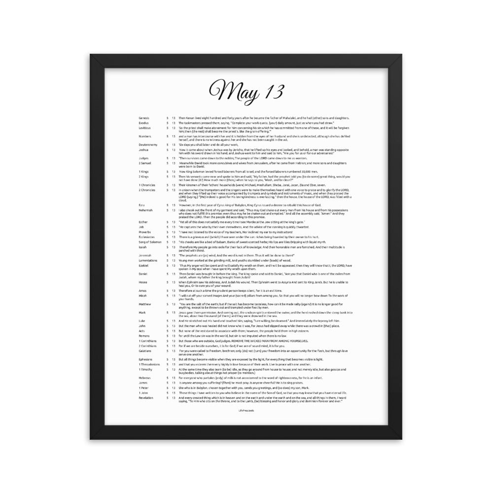 May 13 - All Bible Books, Chapters and Verses for 5:13