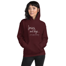 Load image into Gallery viewer, Jesus &amp; dogs ... can I get an amen? Unisex Hoodie
