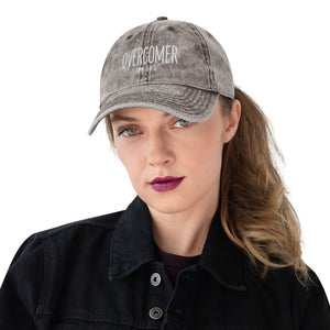 Overcomer 1 John 5:4-5 Embroidered Vintage Cotton Twill Cap