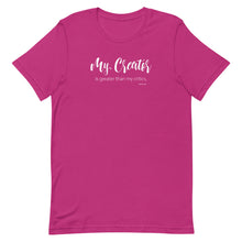 Load image into Gallery viewer, My Creator Is Greater Than My Critics Short-Sleeve Unisex T-Shirt
