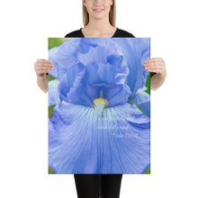 Load image into Gallery viewer, Psalm 139:14 Blue Iris Canvas
