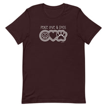 Load image into Gallery viewer, Peace Love &amp; Dogs Bella + Canvas Short-Sleeve Unisex T-Shirt
