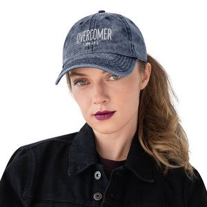 Overcomer 1 John 5:4-5 Embroidered Vintage Cotton Twill Cap