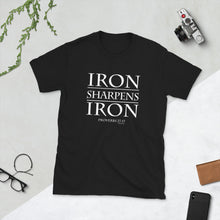 Load image into Gallery viewer, Proverbs 27:17 Iron Sharpens Iron - Short-Sleeve Gildan Unisex T-Shirt
