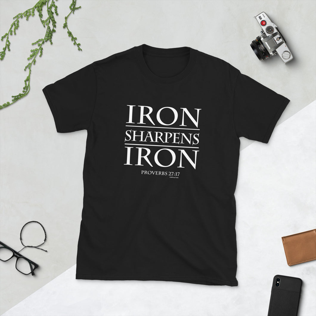 Proverbs 27:17 Iron Sharpens Iron - Short-Sleeve Gildan Unisex T-Shirt