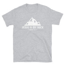 Load image into Gallery viewer, Jesus is my Rock - Short sleeve unisex t-shirt
