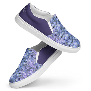 Hydrangea "Grow in Grace." Women’s slip-on canvas shoes